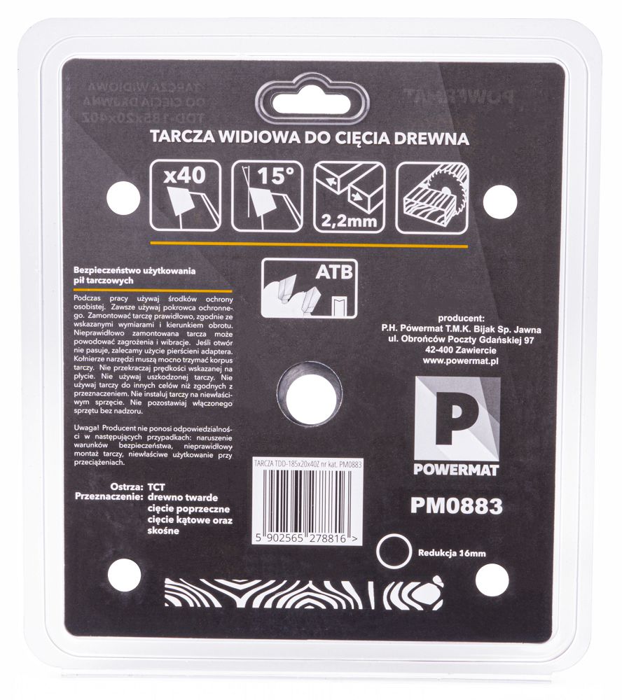 Pilový kotouč Powermat PM0883 – boční pohled