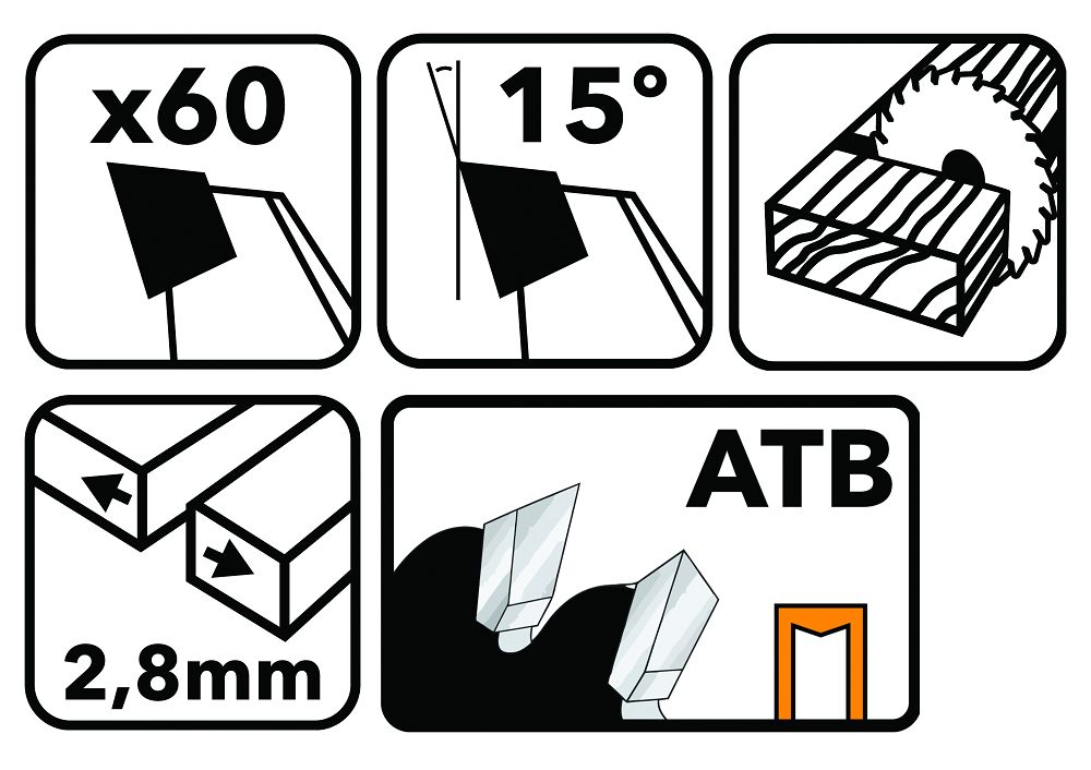Pilový kotouč 255x30 mm — technické symboly a parametry