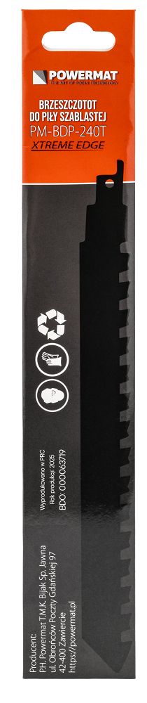 Pilový plátek Powermat PM-BDP-240T – rozměry plátku