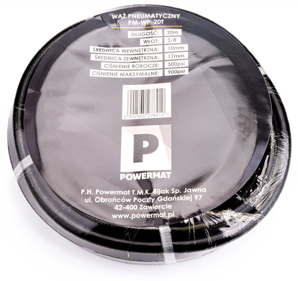 Pneumatická hadice PM-WP-20T – gumová konstrukce