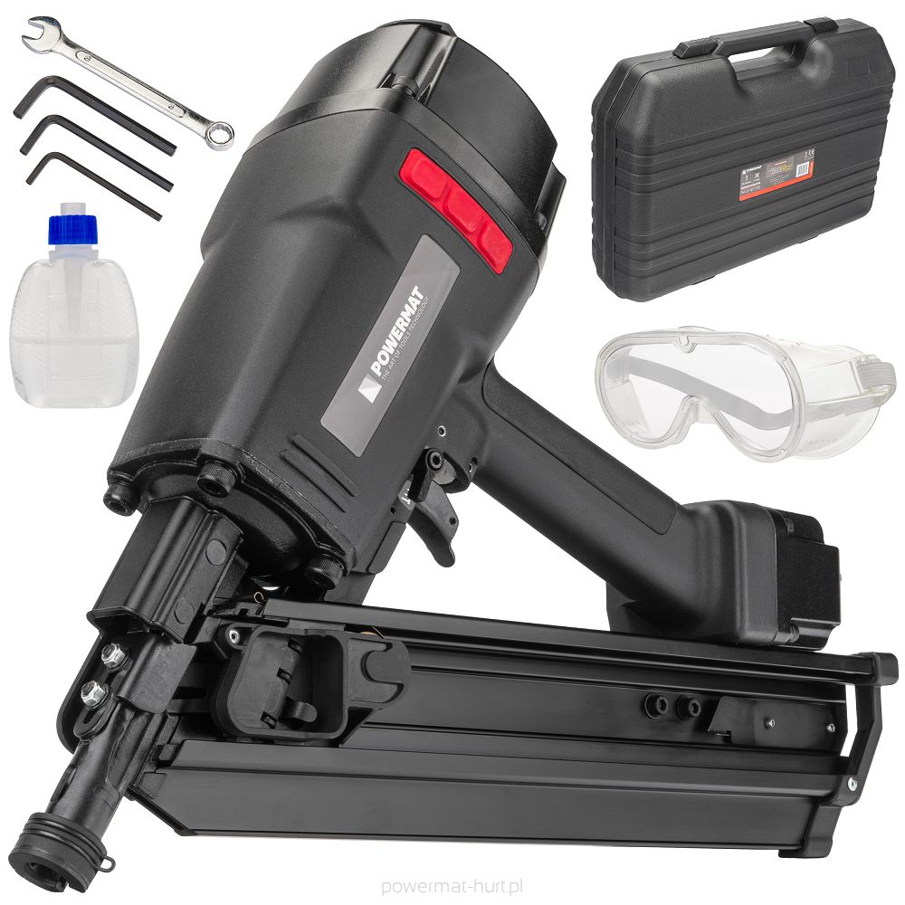 Pneumatická pásová hřebíkovačka Powermat PM-GP-80T PRO – celkový pohled
