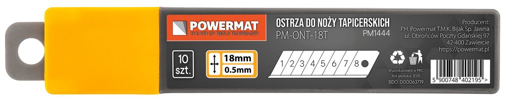 Odlamovací čepele 18 mm Powermat PM1444 — detail segmentů