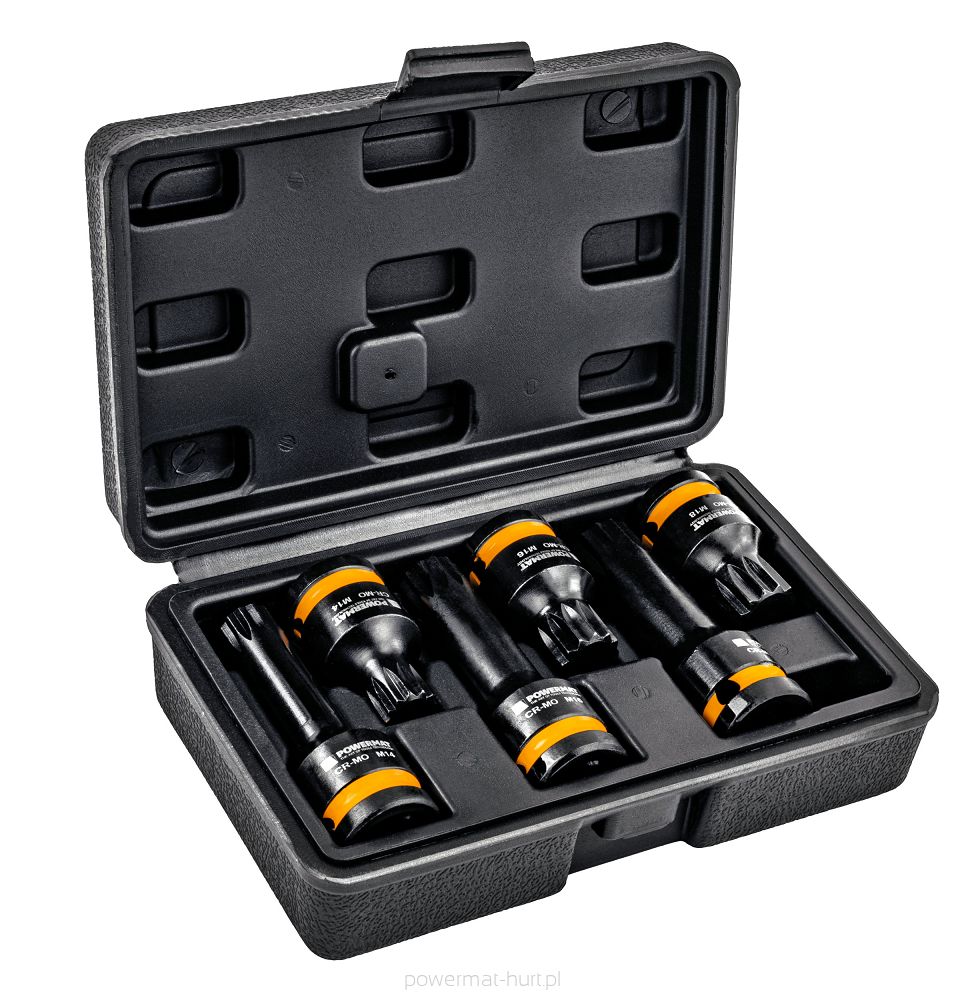 Sada nástrčných hlavic spline Powermat PM1381 – celá sada