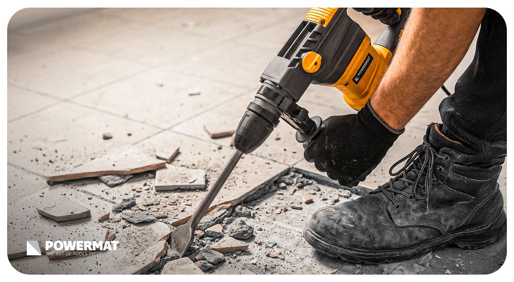 Sada sekáčů SDS Max Powermat – plochý sekáč 25 mm detail