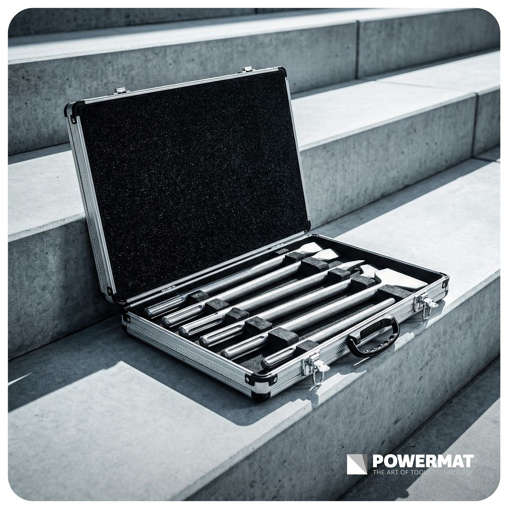 Sada sekáčů SDS Max Powermat – plochý sekáč 50 mm detail