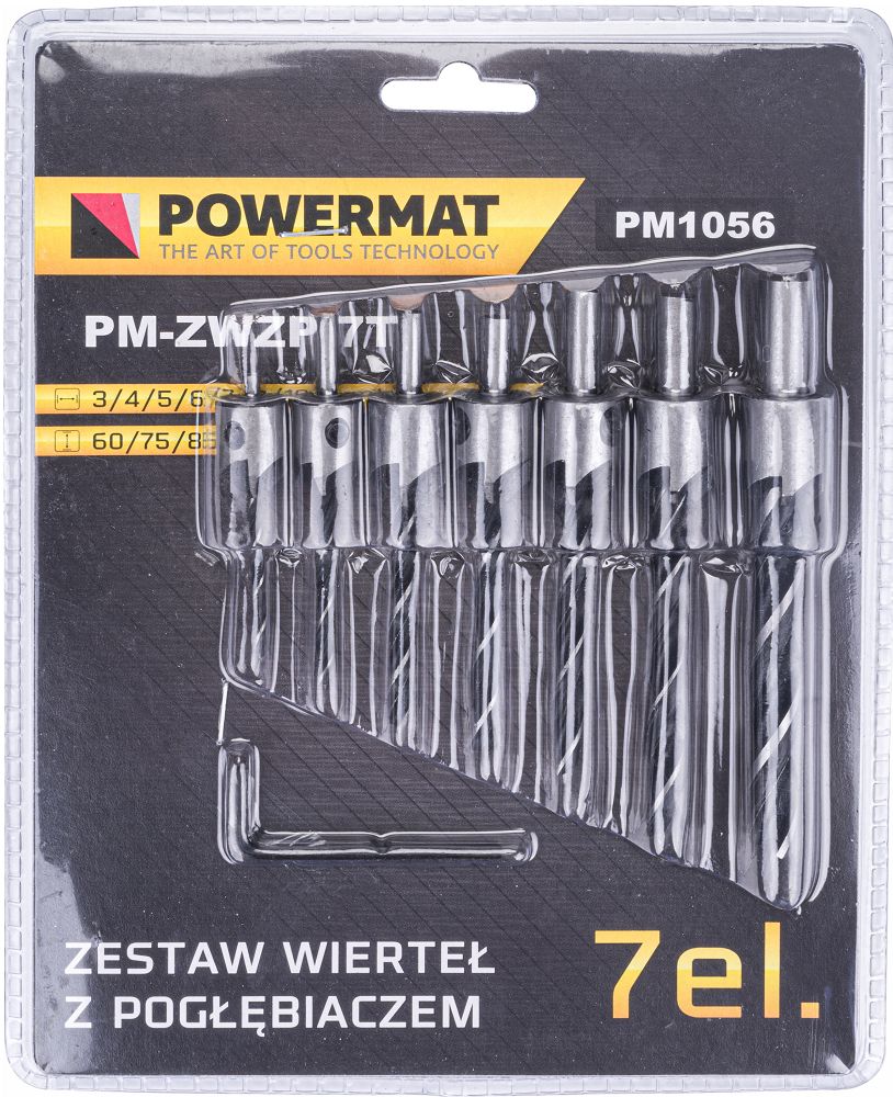 Sada vrtáků do dřeva s prohlubníkem Powermat PM1056 – detail vrtáku