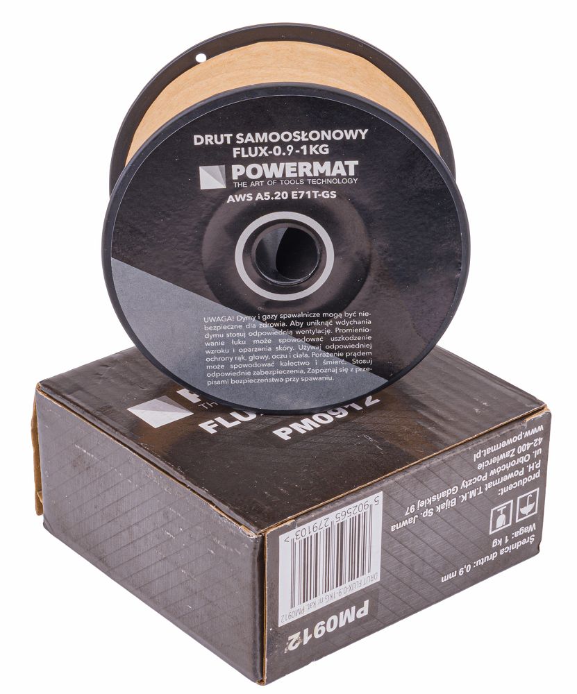 Svařovací drát FLUX 0,9 mm — průřez trubičkového drátu