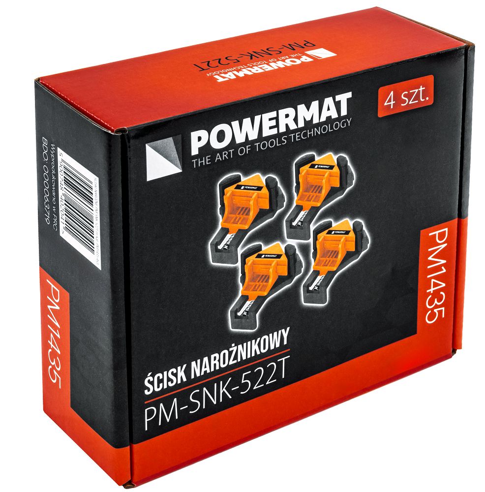 Úhelníkový svěrkový set Powermat PM-SNK-522T – detail čelistí a gumových nástavců