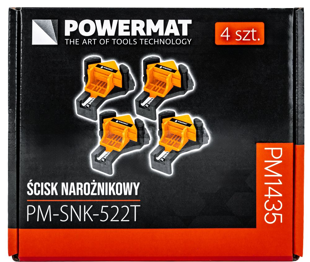 Úhelníkový svěrkový set Powermat PM-SNK-522T – upnutí materiálu pod úhlem 90°