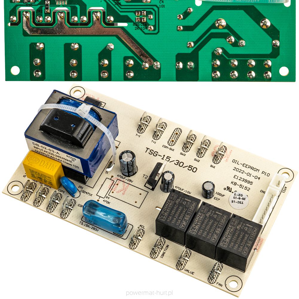 Elektronická deska Powermat PM-NAG-45GLN-PCB – pohled na desku plošných spojů
