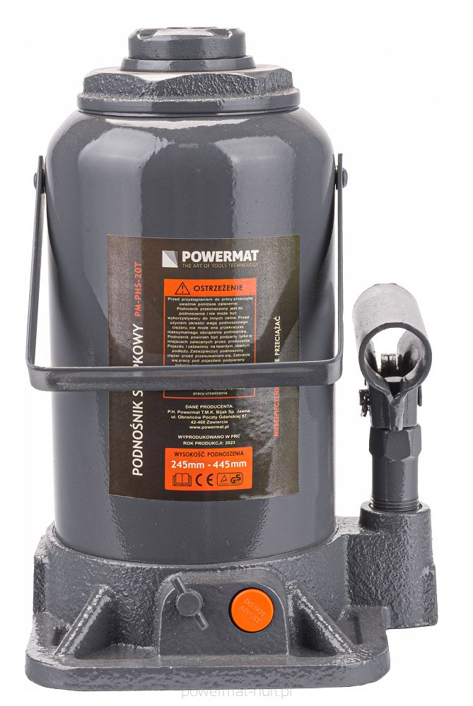 Hydraulický zvedák Powermat PM-PHS-20T – celkový pohled