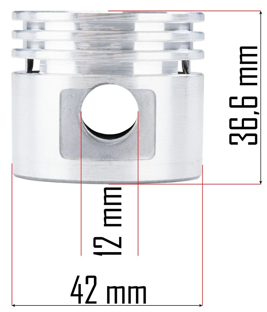 Kompletní píst pro kompresor PM-KO-24T-TK – rozměrový výkres