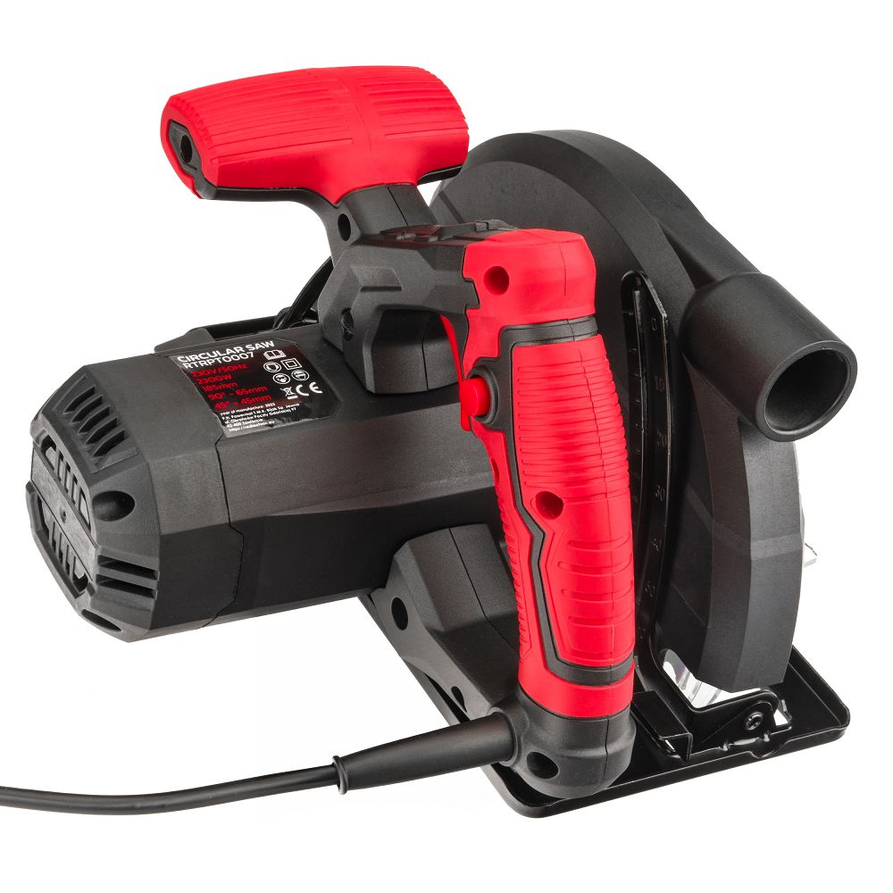 Kotoučová pila RED TECHNIC 2300W — nastavení úhlu řezu