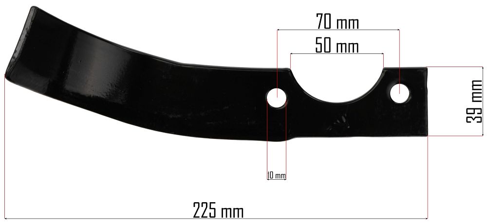 Levý nůž pro kultivátor PM-GGS-700M – rozměry a detaily