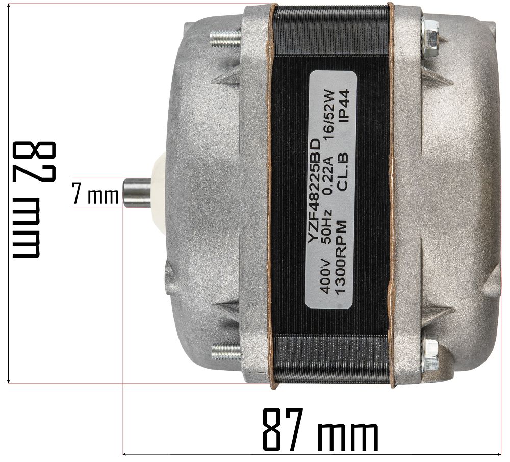 Motor do ohřívače vzduchu PM-NAG-9EDN-SI – rozměrový výkres