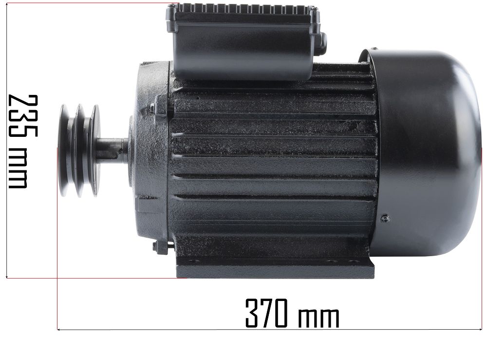 Motor pro kompresor Powermat – rozměrový výkres, pohled 1