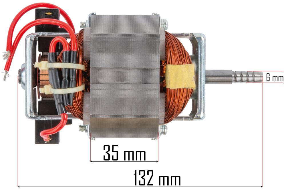 Motor pro křovinořez PM-PKE-1400M-SI – rozměry a konektory