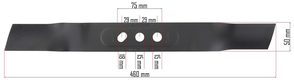 Nůž pro benzínovou sekačku Powermat PM-KSS-6S-NO – rozměry a detail