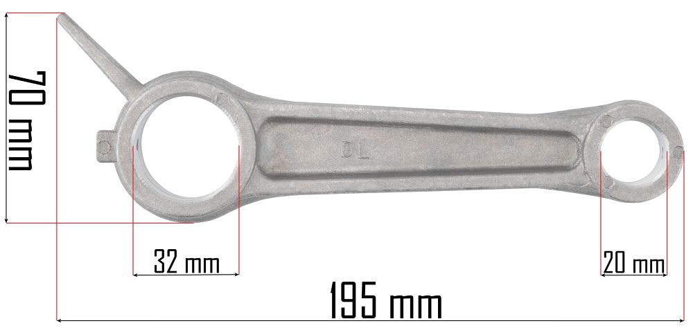 Ojnice pro kompresor Powermat PM-KO-300T-400V – rozměrový náčrt