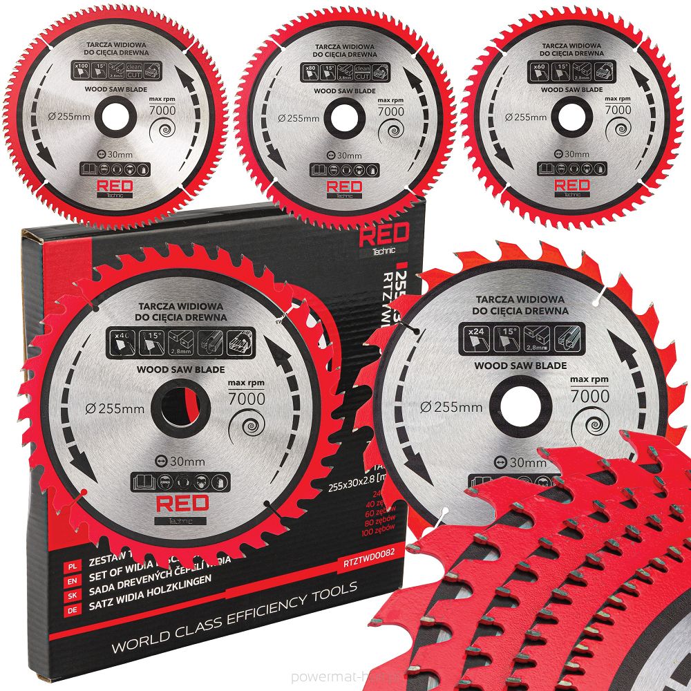 Sada 5 kotoučů 255/30 mm Powermat – celkový pohled