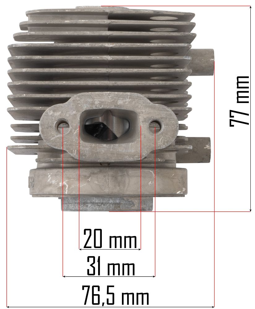 Sada válce a pístu pro foukač RTODL0057-CT – detail válce