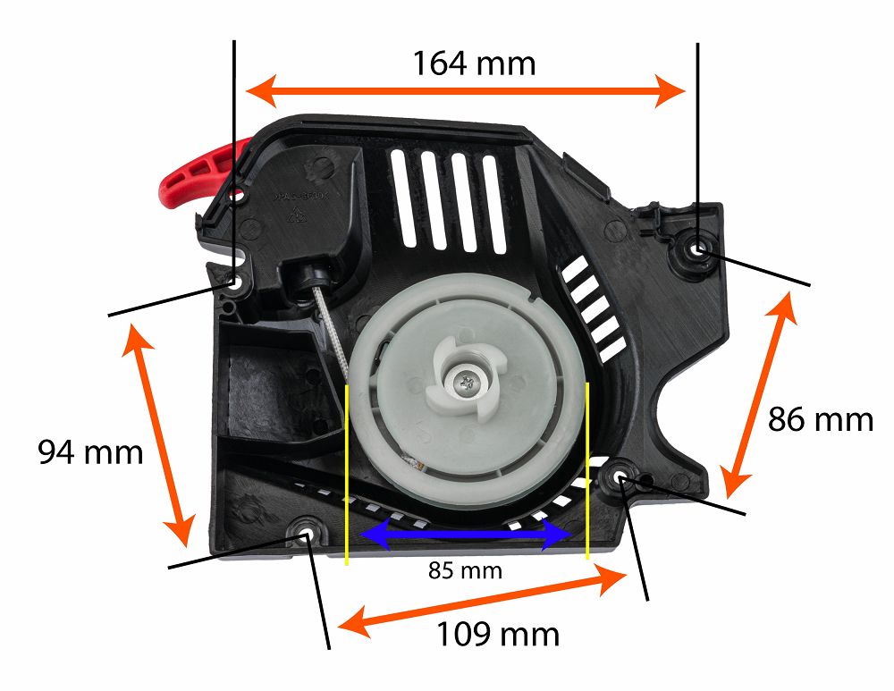 Startér pro motorovou pilu RTPSP0035-ST – konstrukční detail