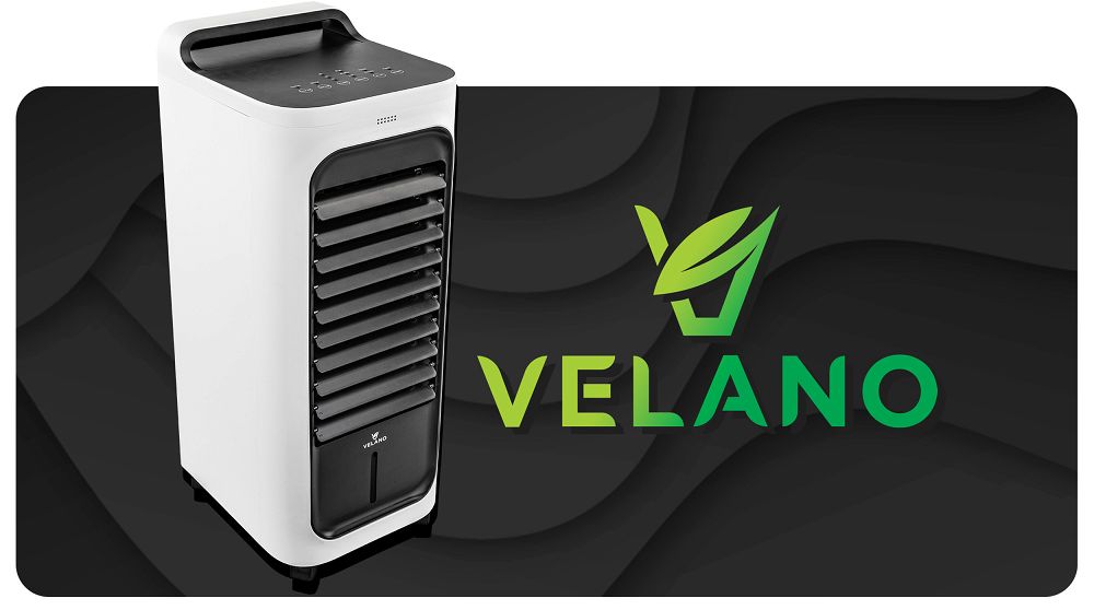 Sloupový vodní ventilátor Velano – celkový pohled