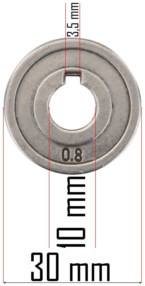 Svařovací drát Powermat 0,8/1,0 mm — rozměrový popis