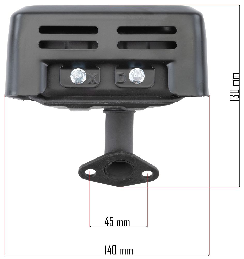 Tlumič PM-GX160-TL – rozměry délka a šířka