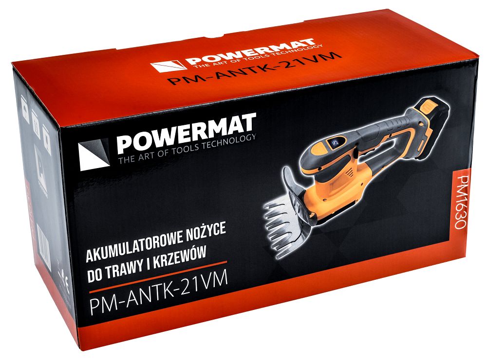Akumulátorové nůžky Powermat PM-ANTK-21VM – čepele na trávu a keře
