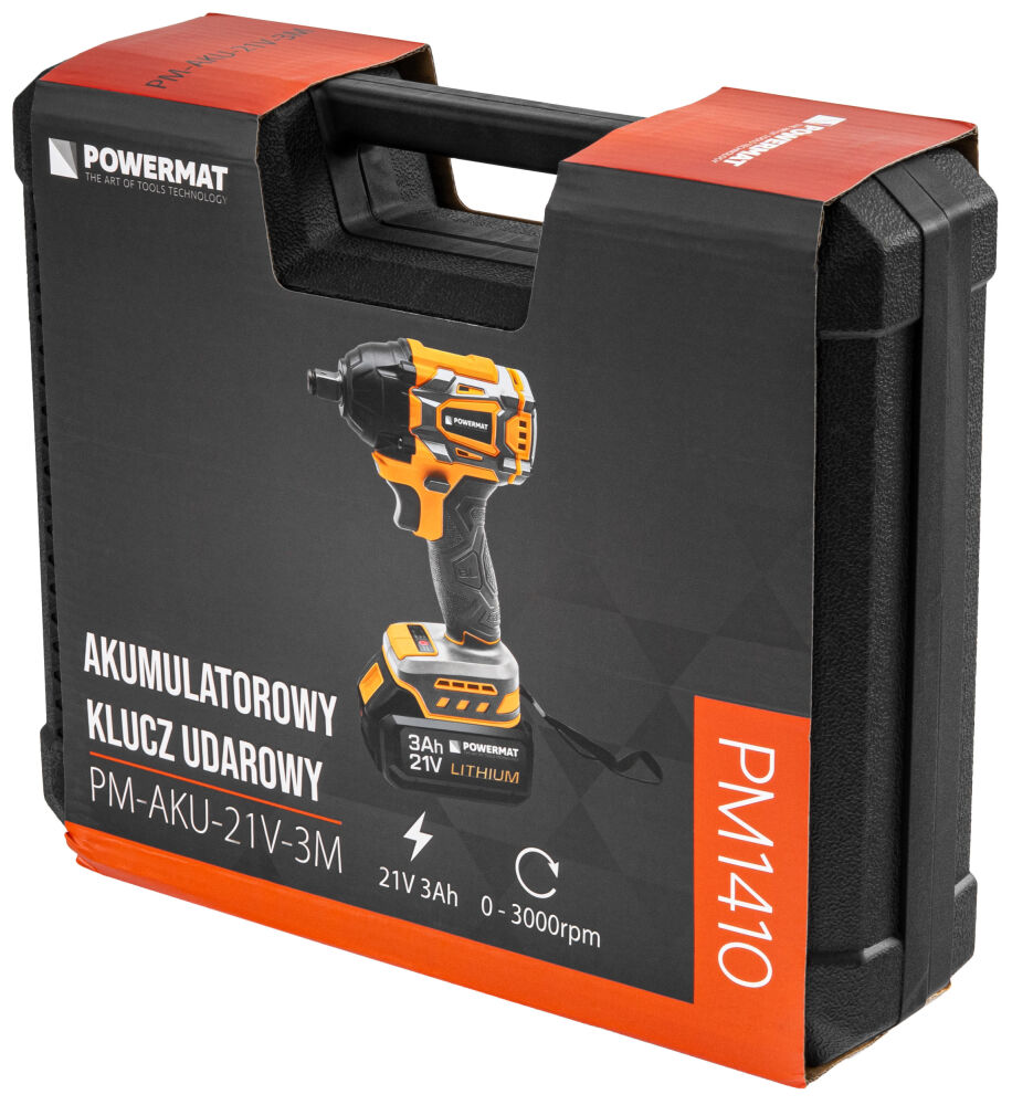 Akumulátorový rázový klíč Powermat PM-AKU-21V-3M – pohled zboku
