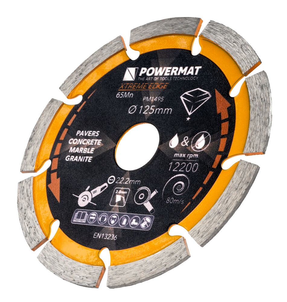 Diamantový segmentový kotouč Powermat Extreme Edge 125 mm – použití při řezání