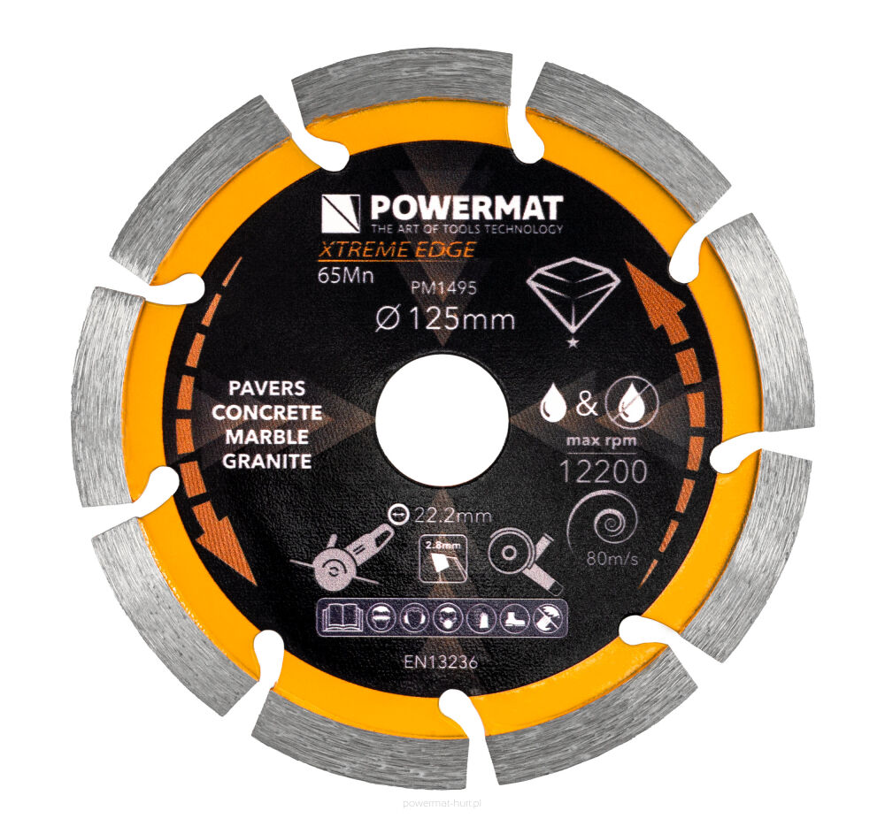 Diamantový segmentový kotouč Powermat Extreme Edge 125 mm – celkový pohled