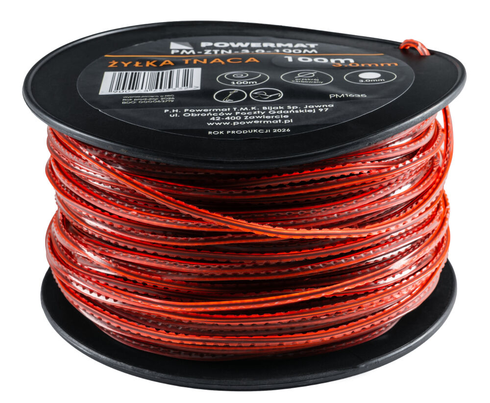 Žací struna Powermat PM-ZTN-3.0-100M — detail průřezu