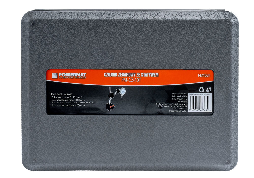 Číselníkový úchylkoměr Powermat PM-CZ-10T – detail ciferníku