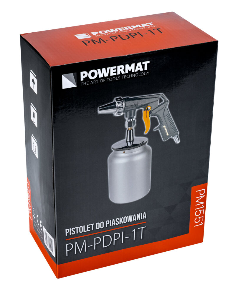 Pistol do pískování PM-PDPI-1T — tryska a vzduchový vstup