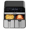 Bezolovnatá fritéza airfryer 9 l 2500 W s dvojitými komorami a lcd displejem