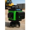 POZIOMICA LASEROWA LASER KRZYZOWY ZIELONY SAMOPOZIOMUJACA 4D 360 2 BATERIE [16884] 1200
