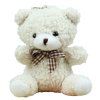 43398 3 medvidek plysovy privesek ozdoba bily 8cm
