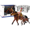48846 3 sada 4 figurek kun a ohradnik figurka kun hribe jezdec