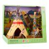 49542 3 sada indianske figurky vesnice indiani stan tipi kajak totem