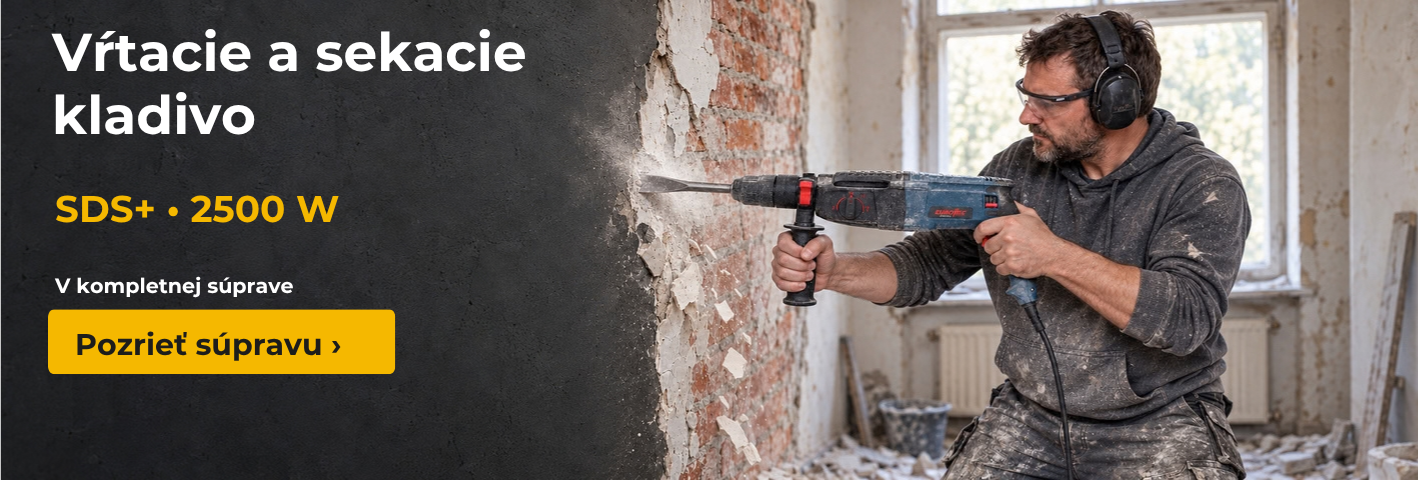 Vŕtacie a sekacie kladivo SDS+ 2500 W v kompletnej súprave