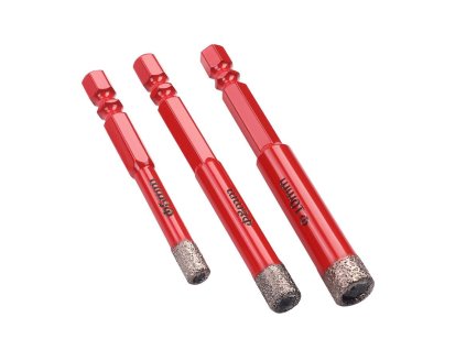 Sada diamantových vrtákov na dlaždice, 3 kusy, HEX 6, 8, 10 mm KD12645