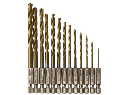 Titánové vrtáky pre skrutkovač, 13 ks KD982