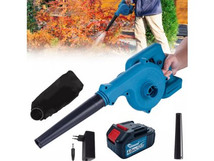 🍂⚡3v1 Akumulátorový fukár, drvič a vysávač lístia - 24V, 4Ah Li-Ion batéria, 300 km/h