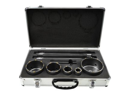 68430 sada frez na zdivo 9 ks 30 40 65 80 100 mm 2 adaptery 4