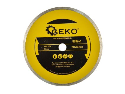 60069 kotouc prumer 230 mm x 22 23 plny geko 25