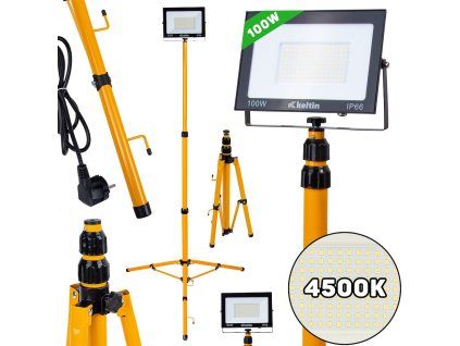60804 led svetlomet 100 w s teleskopickym stativem a kabelem neutralni bila barva 4500 k 1