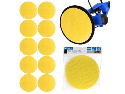 55368 brusny papir na disk kotouc s otvory 225 mm p120 zirafa 10 100 500