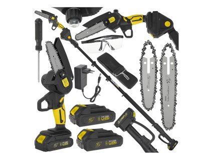 54645 akumulatorova retezova pila 6 v kufriku 2x2 0 ah 21 v sada xxl s teleskopickym vyloznikem 1 65 2 50 m 10